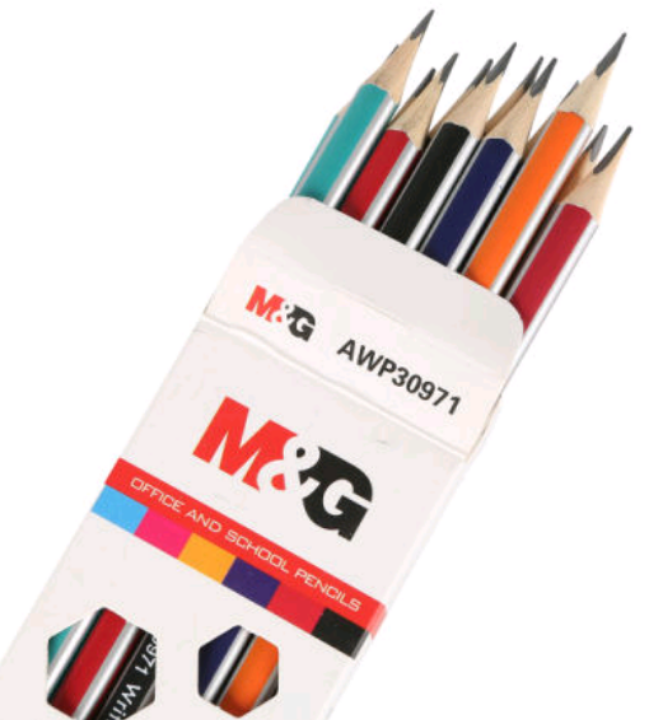 M&G TRIANGULAR HB PENCILS WITH ERASER AWP30971