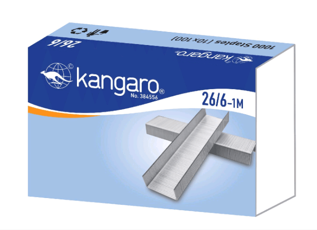 KANGARO 26/6 - 1M STAPLE PIN (1000STAPLES) - Qpm Stationery