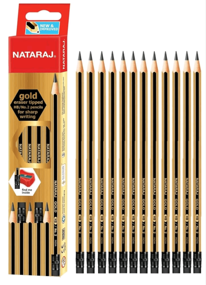 NATERAJ/APSARA PLATINUM/GOLD PENCIL - Qpm Stationery